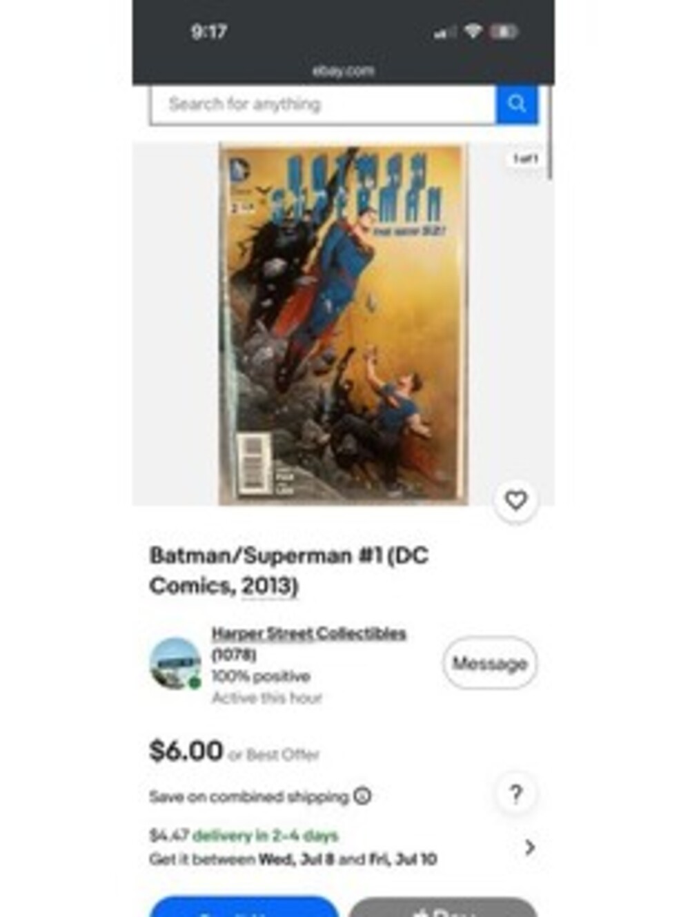 Batman/Superman #1 Comic Book (2013) The New 52!